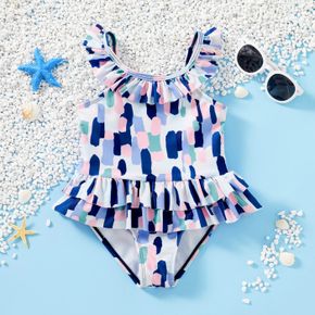 Baby / Toddler Girl Ruffled Print Swimsuit